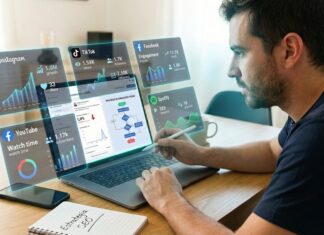 Por qué el algoritmo ignora buen contenido (y cómo darle impulso para evitarlo) Creador de contenido analizando el rendimiento de una publicación en redes sociales, con gráficos de alcance bajo y elementos visuales que representan cómo el algoritmo prioriza la interacción inicial.