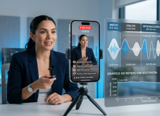 Cómo hacer un LIVE que funcione en 2026 (guía real) creador realizando live de larga duración con bloques de contenido y audiencia interactuando en tiempo real