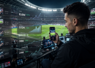 Cómo aprovechar eventos masivos (como el Mundial) para crecer en redes en 2026 creador generando contenido en redes sociales durante un evento masivo con aumento de interacción y tráfico